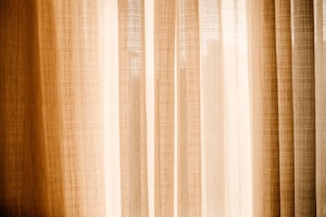 white and brown window curtain
