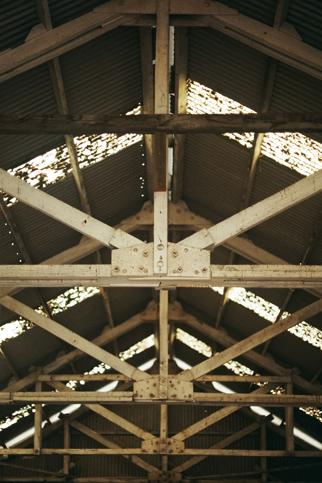 brown wooden ceiling with light fixture