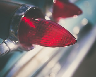 red and silver car tail light