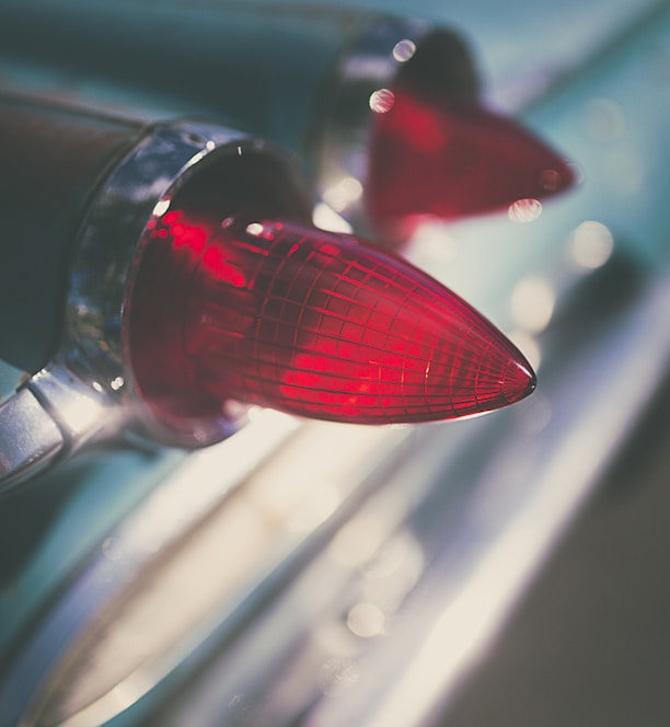 red and silver car tail light