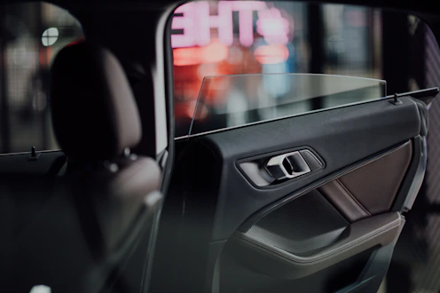 black and red car door