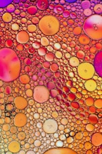 a close up view of a liquid filled with bubbles