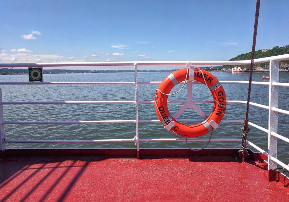 a life preserver on a boat in the water