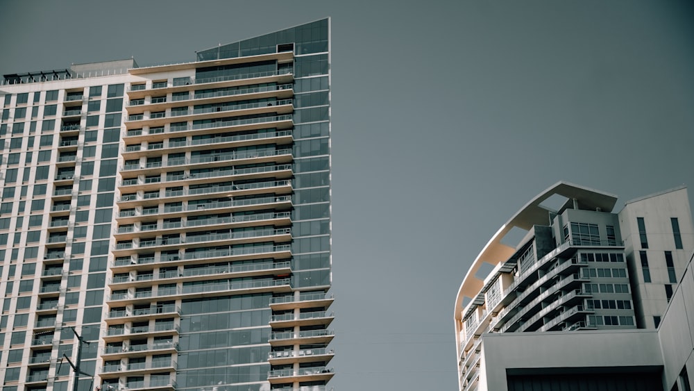 white and blue concrete building