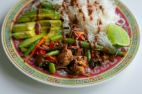 A vibrant plate of healthy food.