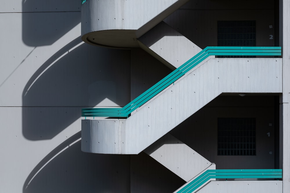 white and blue concrete building