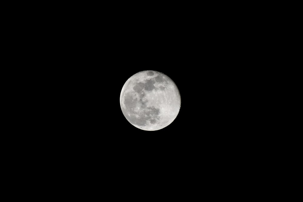 full moon in dark night sky