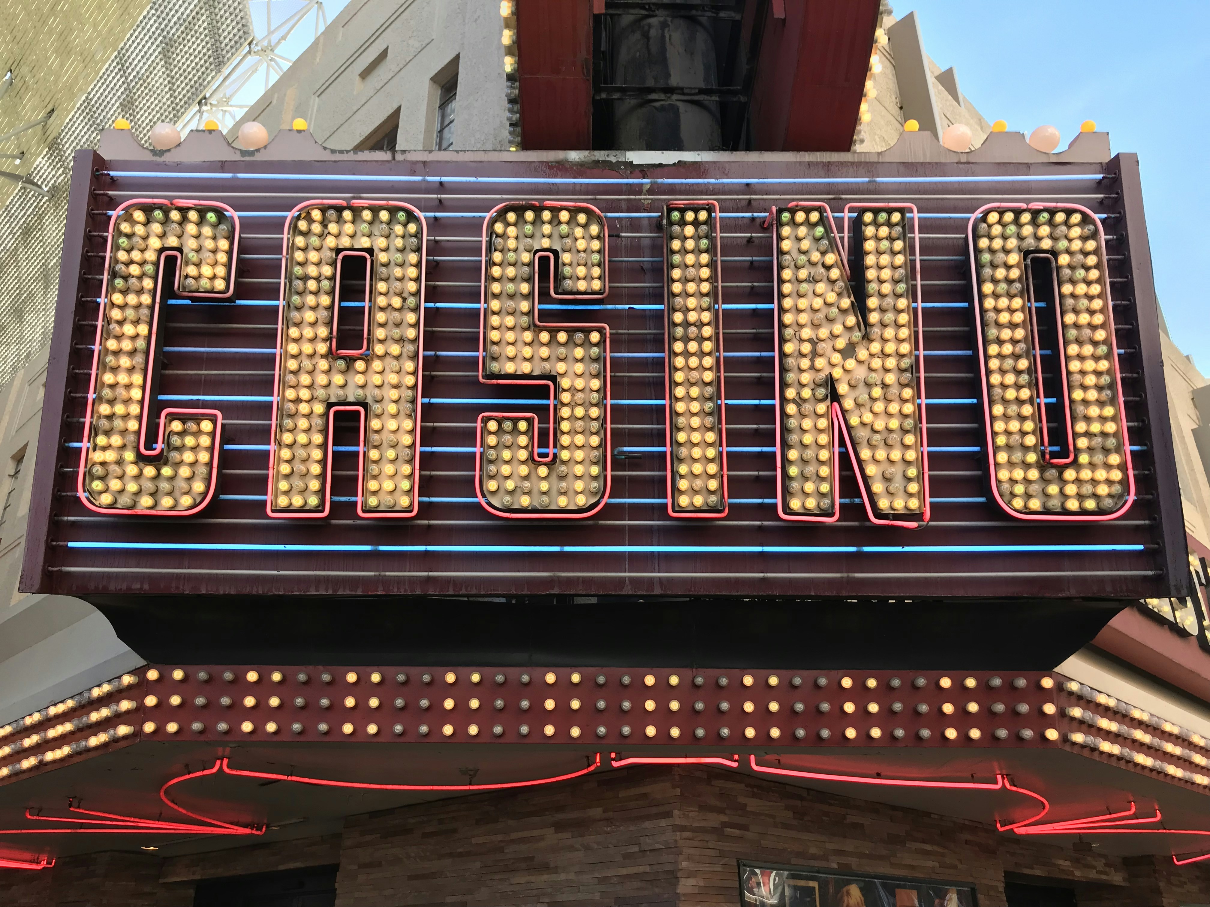 Neon casino sign. 