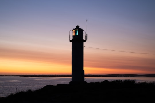 silhouette of lighthouse during sunset in Varberg Sweden