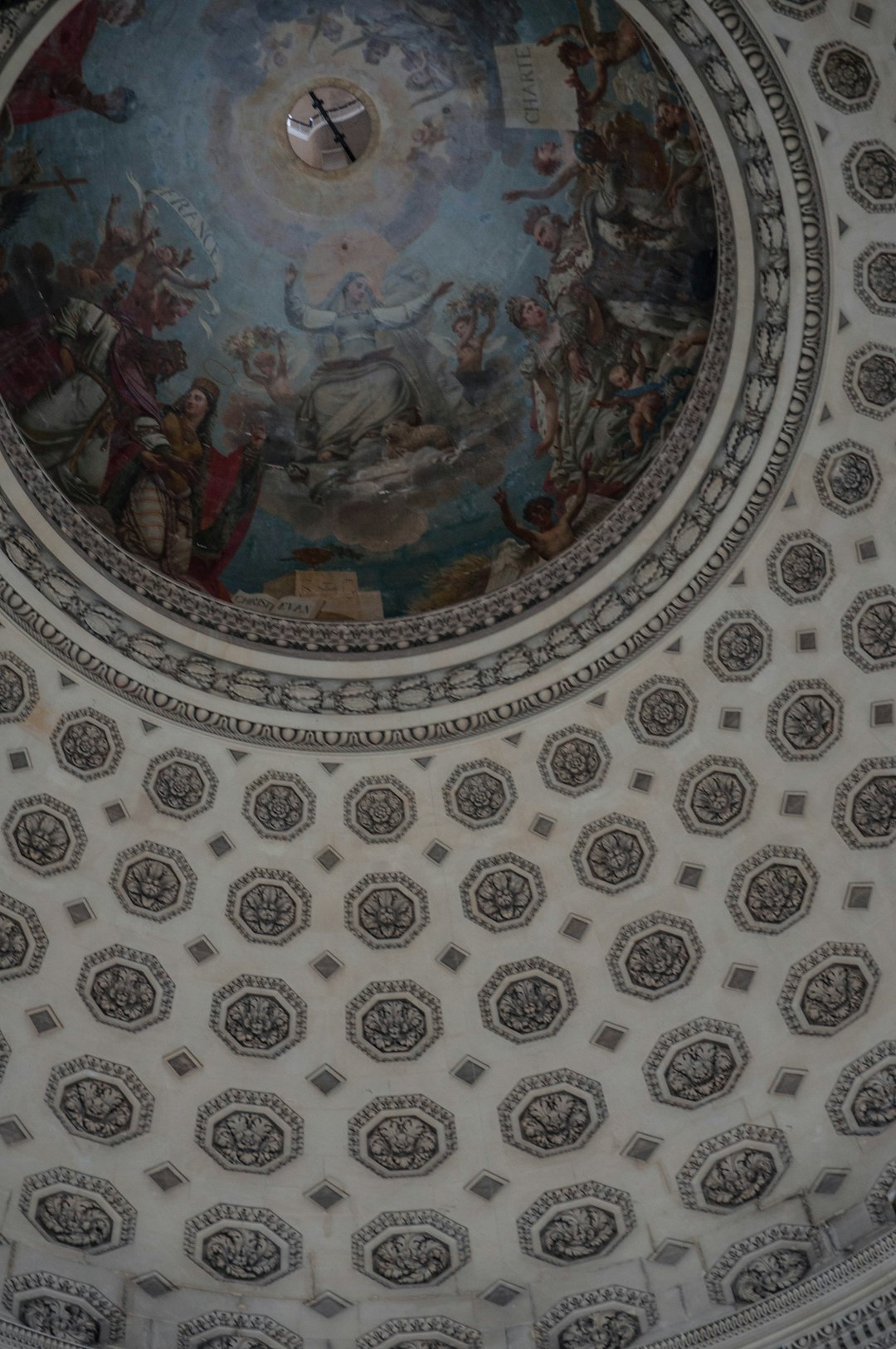 white and brown floral ceiling