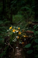 A rustic arrangement of wildflowers and greenery perfect for a casual wedding.