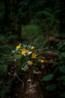 A rustic arrangement of wildflowers and greenery perfect for a casual wedding.