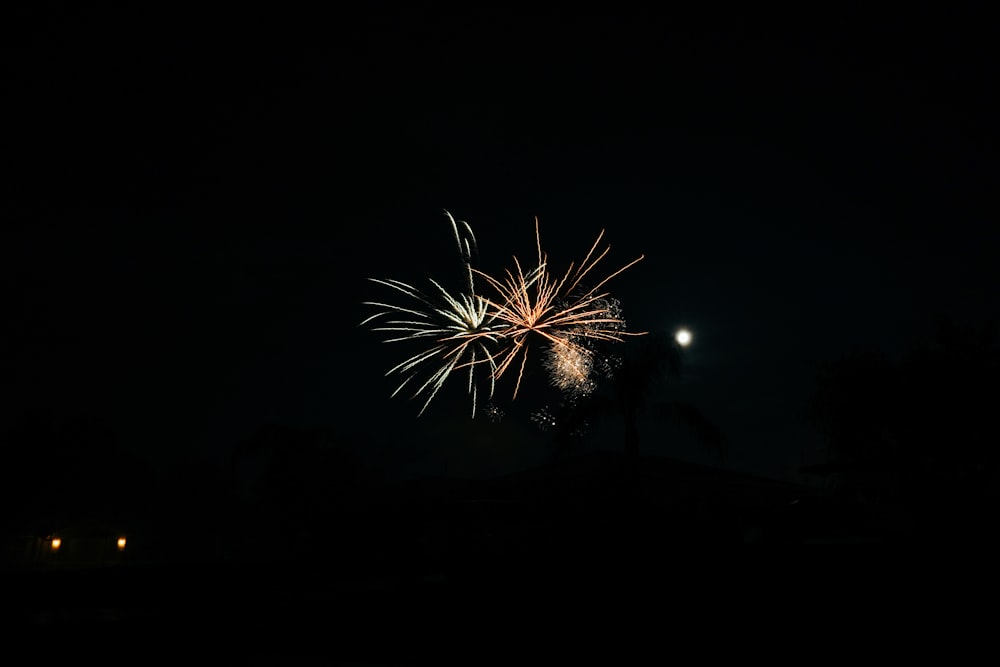 white and yellow fireworks during nighttime