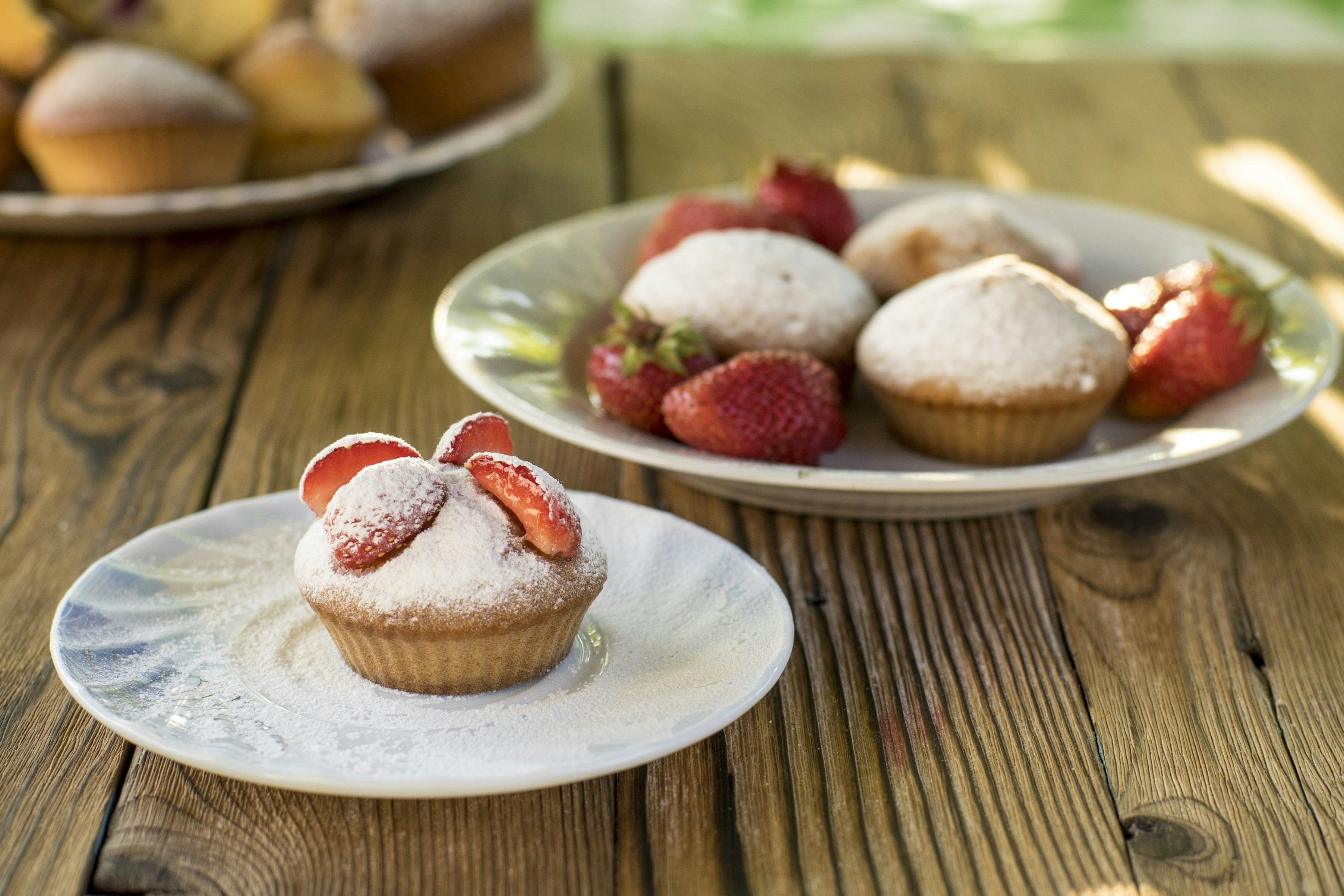 brown cupcakes on white ceramic plate