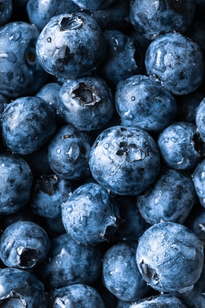 Close-up of ripe, vibrant fresh blueberries with deep blue color, ideal for topping blueberry fluff salad before serving