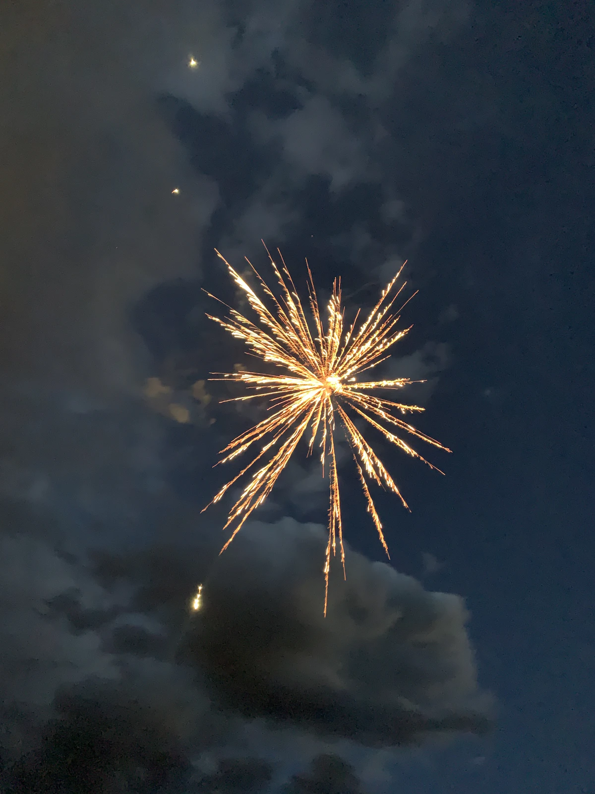 Fireworks lighting up the night sky on the Fourth of July