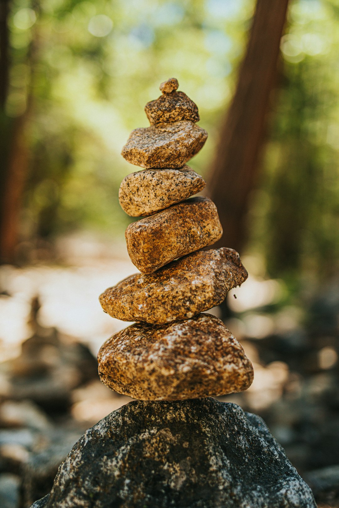 brown stone stack during daytime