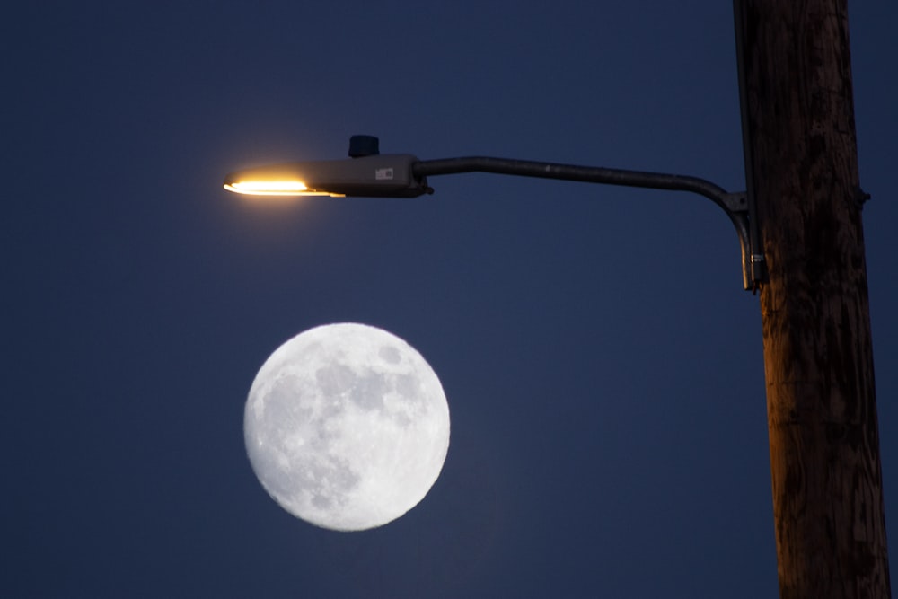 full moon with black coated wire