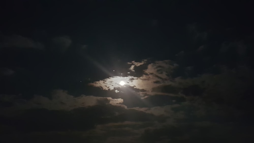 sun covered by clouds during night time