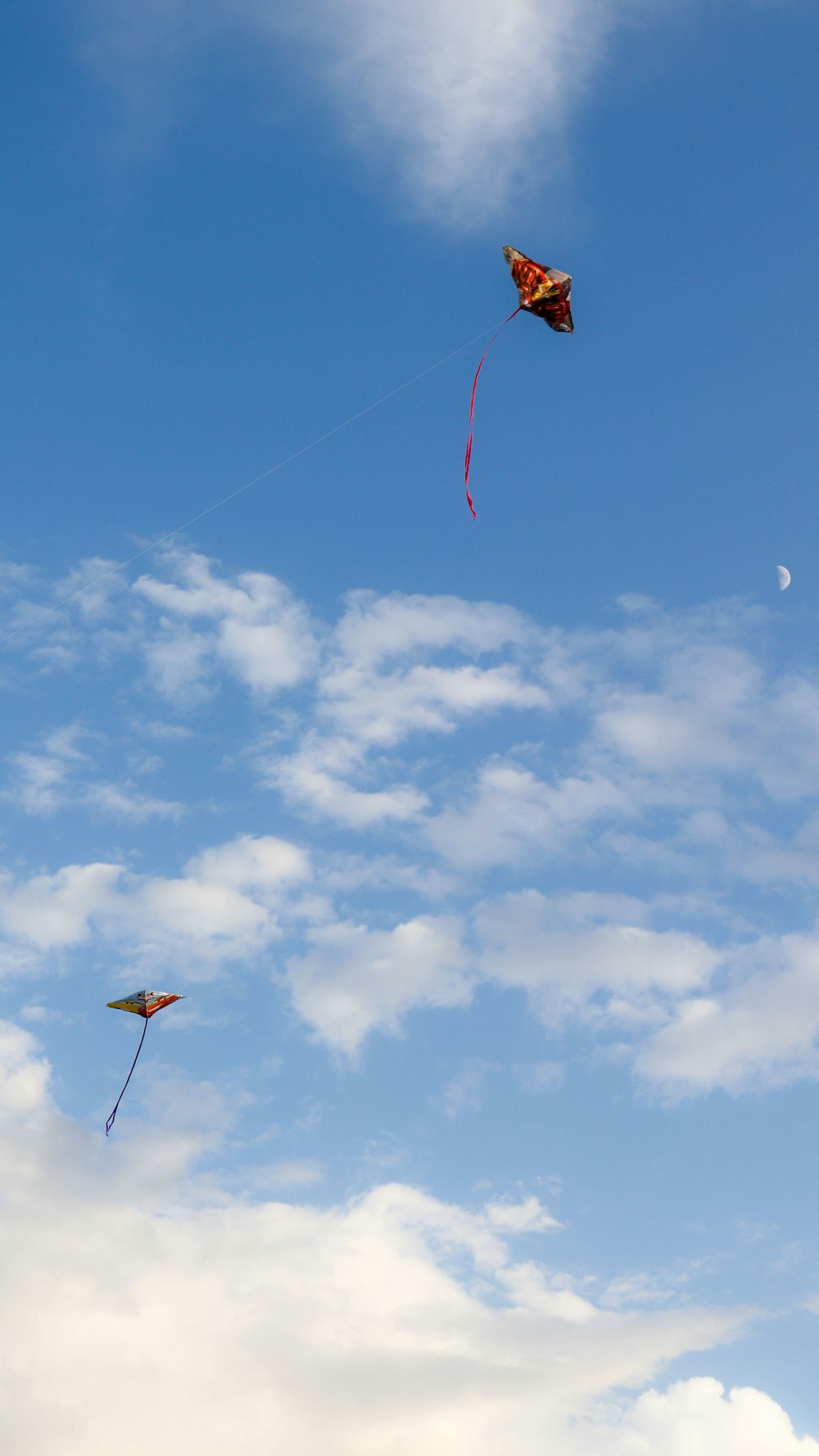 red kite flying in the sky during daytime