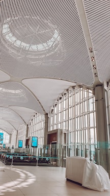 Sleek office space inside a digital enterprise hub with interactive screens.