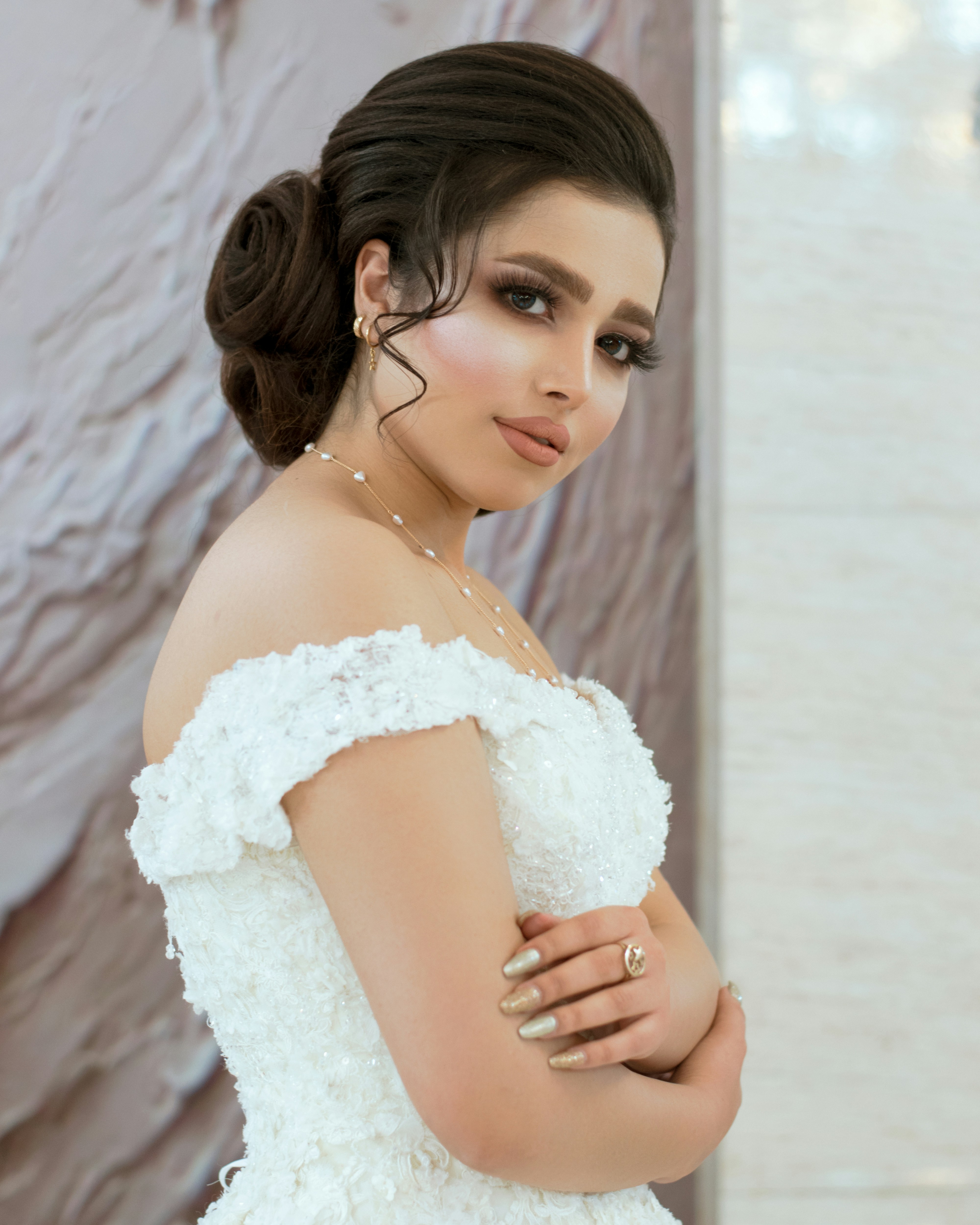 Woman in white floral lace wedding dress photo – Free Fashion Image on ...