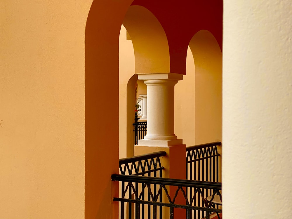 brown metal railings on brown concrete building