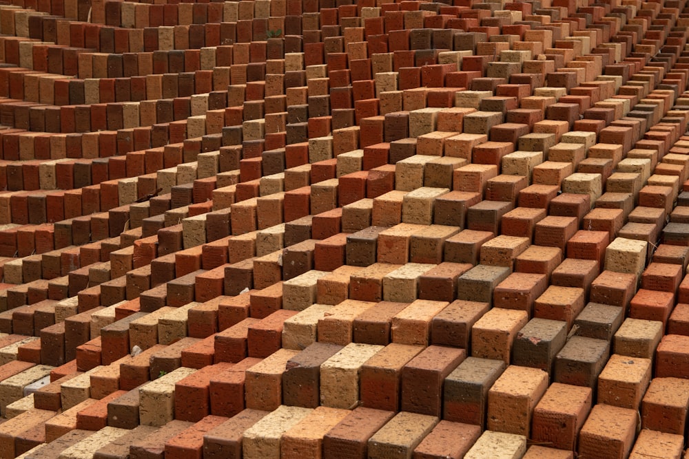 brown and beige brick wall