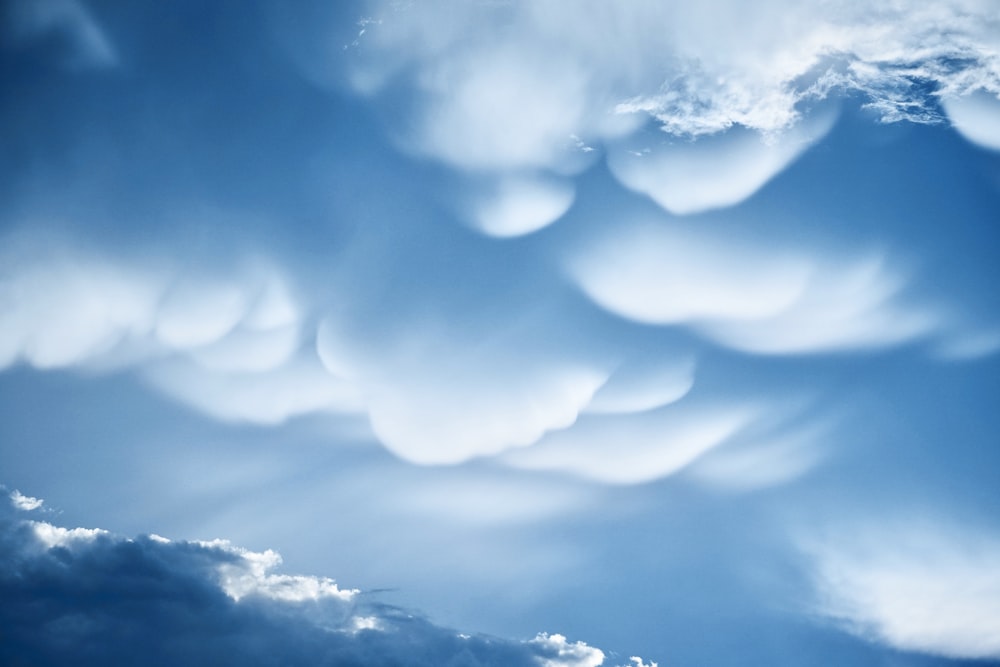 white clouds and blue sky