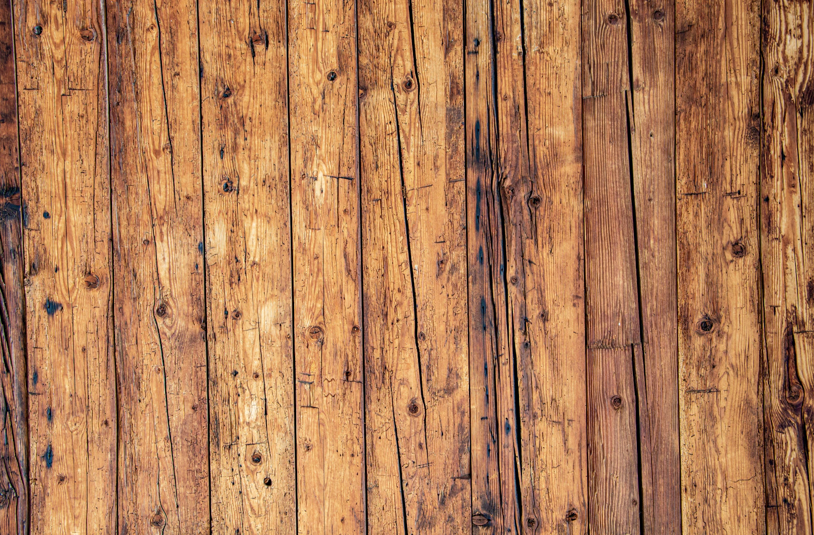Brown wooden floor in daylight