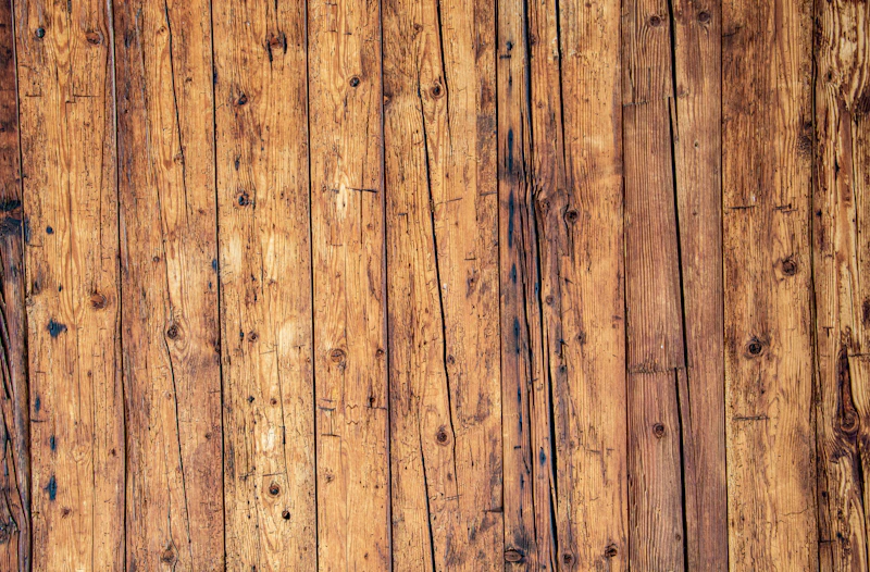 Brown wooden floor in daylight