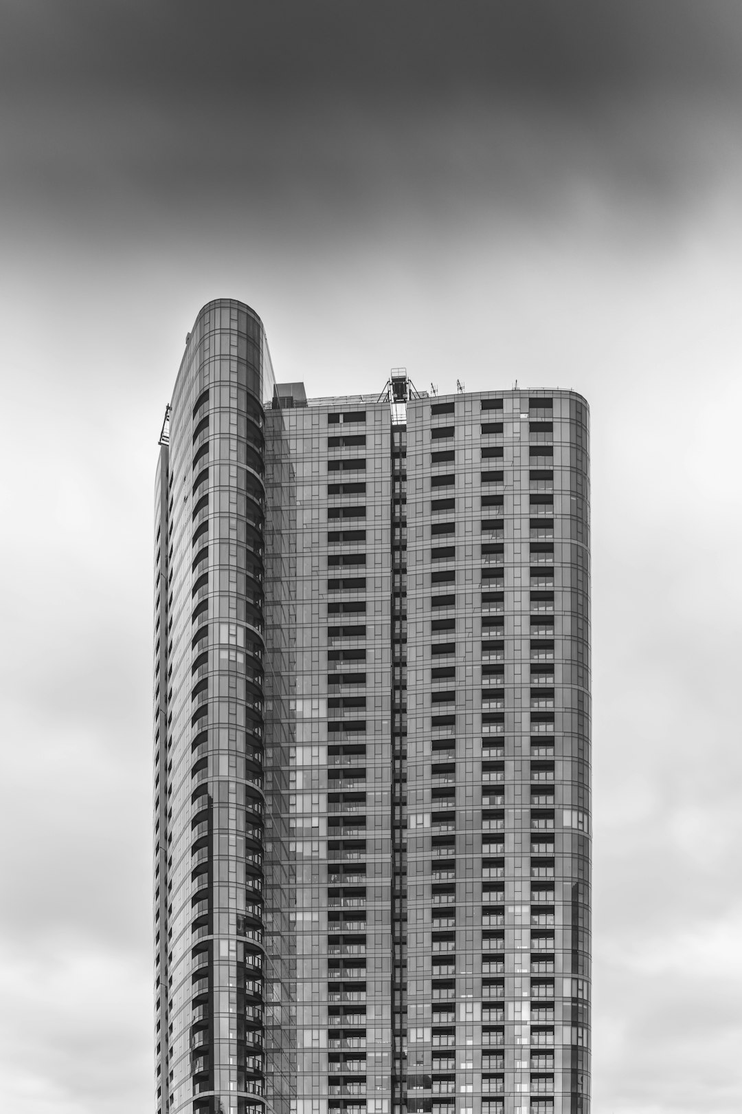 grayscale photo of high rise building