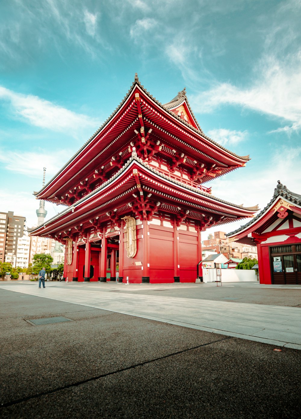 red and white temple during daytime