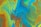A vibrant abstract design featuring fluid swirls and contours of blue, yellow, and orange hues, creating a dynamic and energetic visual pattern.