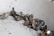A collection of metallic bolts and screws scattered on a slightly dusty surface. The items vary in size and feature a mix of rust and shine, indicating some are older and worn while others are newer.