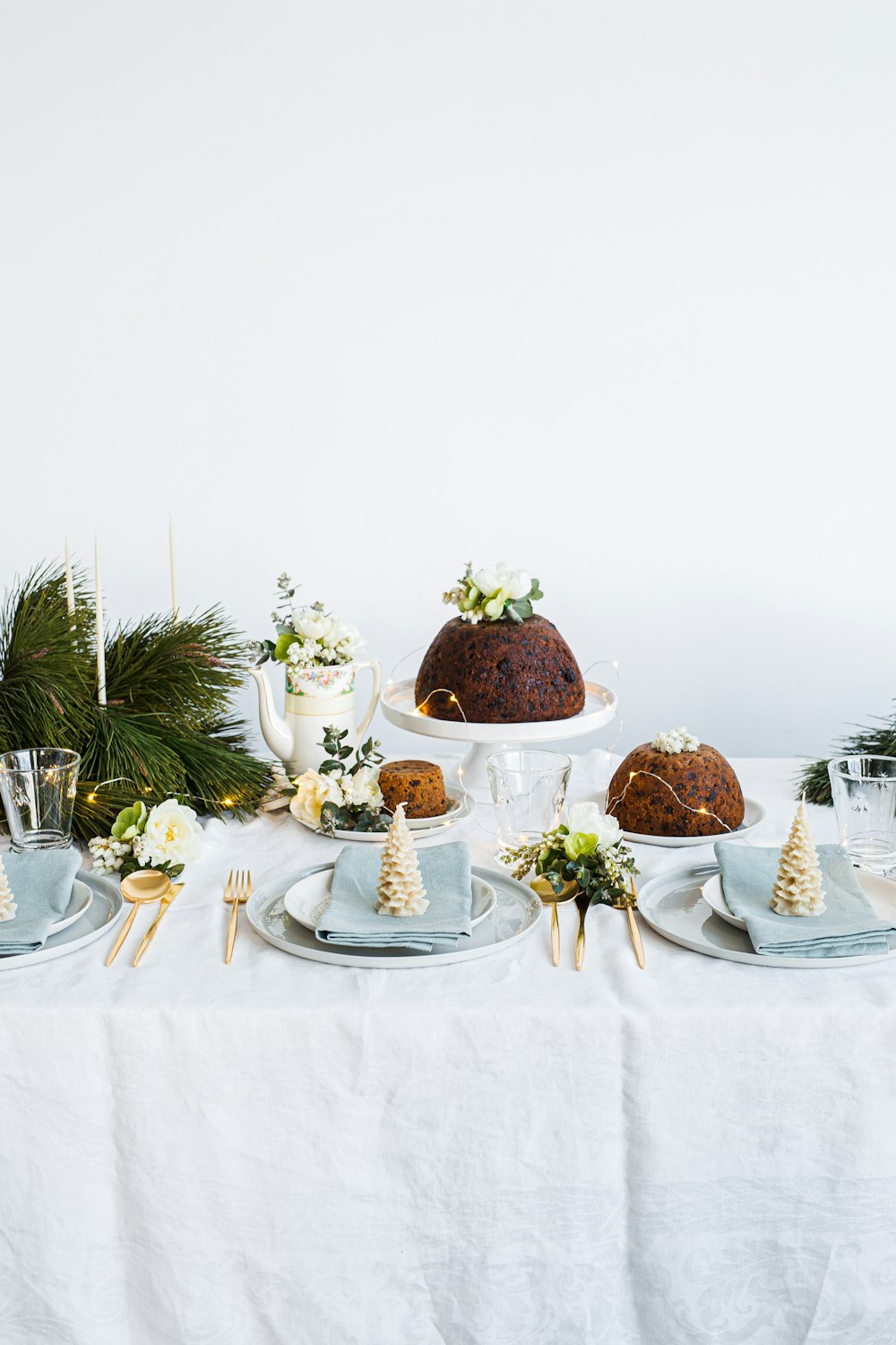 brown cake on white ceramic plate