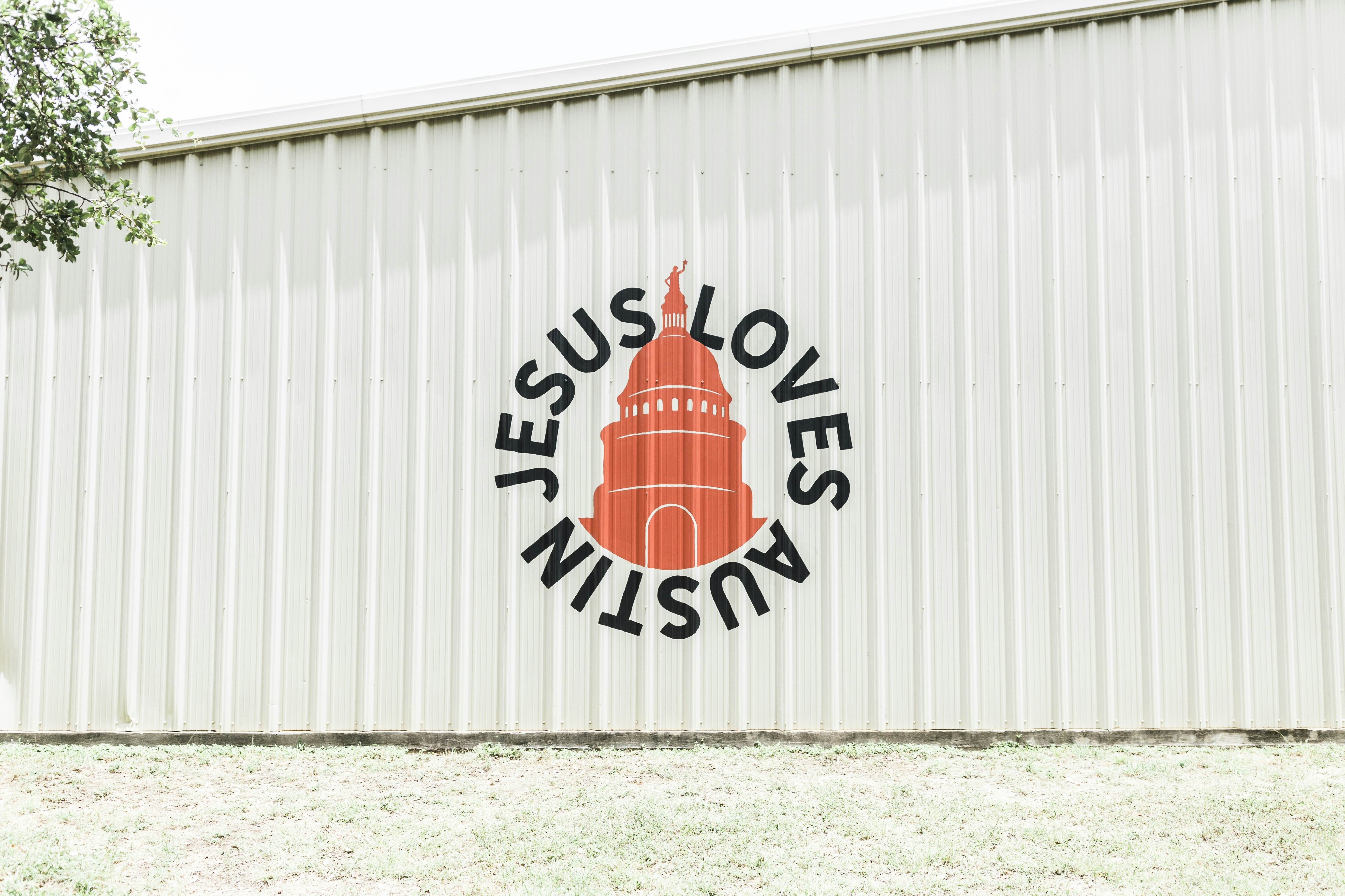 Jesus Loves Austin mural at Expression Church in Cedar Park, TX.