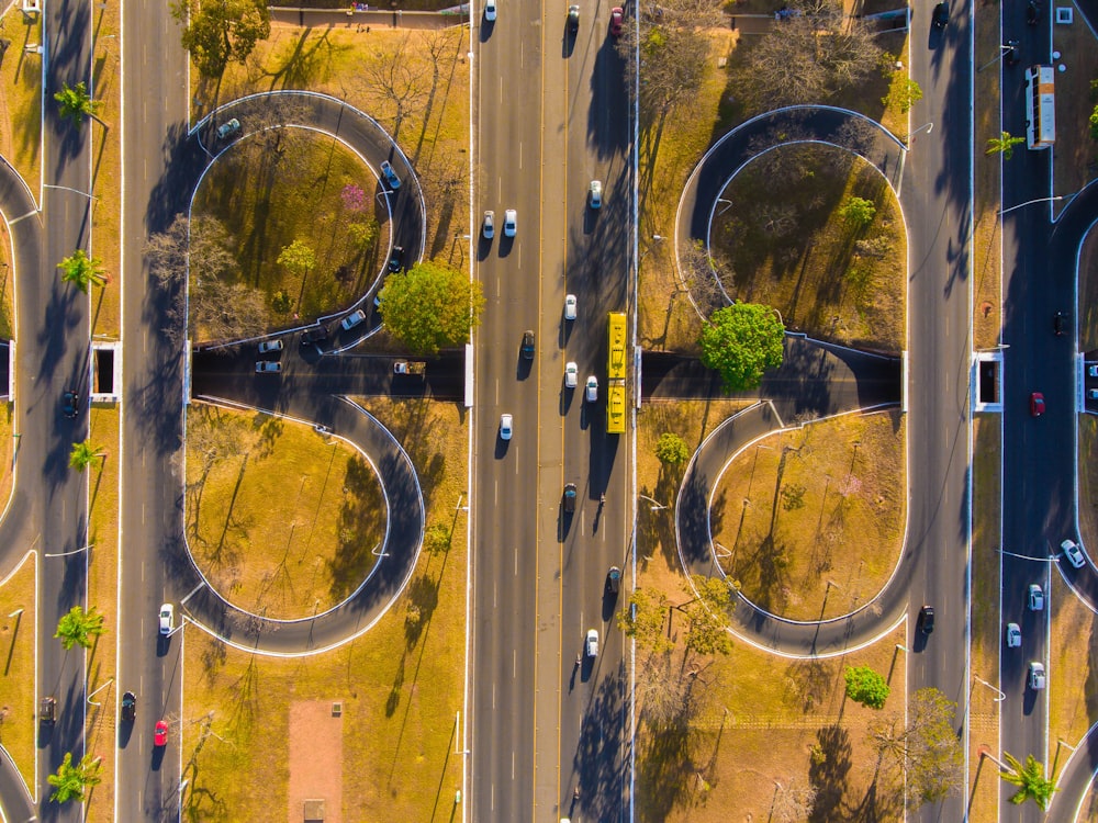 aerial view of green grass field