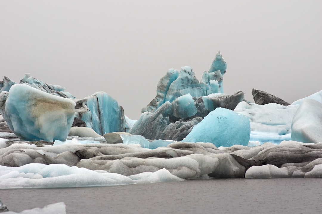 ice blocks on gray sand during daytime