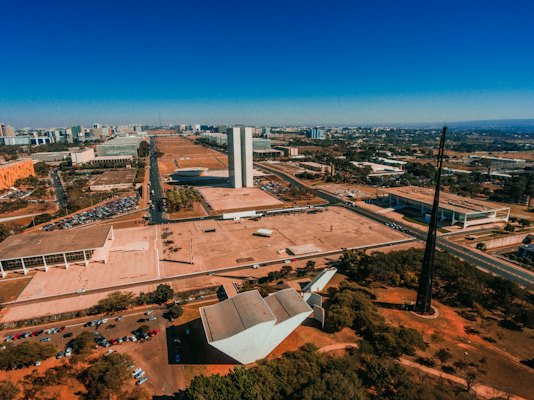 The Esplanada dos Ministérios from the air — Brasília, Brazil