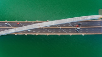 aerial view of a bridge