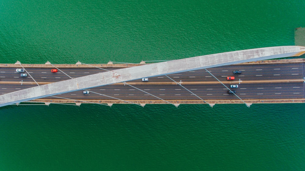 aerial view of a bridge