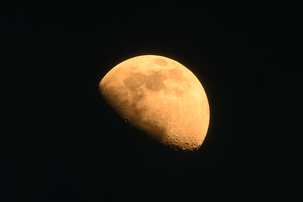 full moon in dark night sky