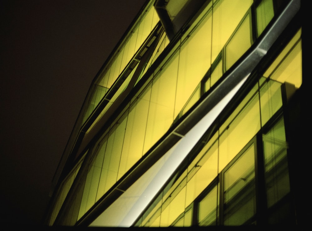 yellow and black glass windows