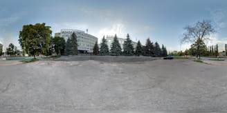 A panoramic view of an empty plot of land ready for development.
