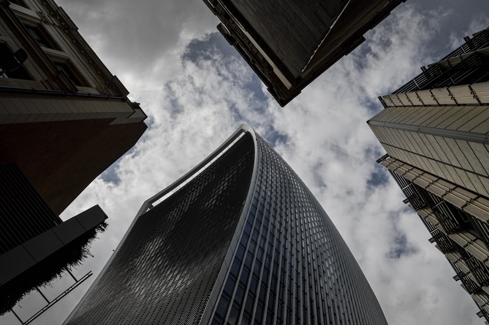 low angle photography of high rise building