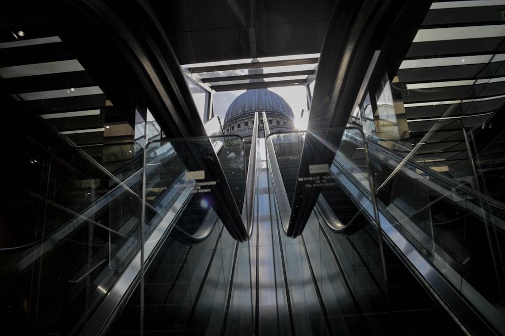 black and white glass ceiling