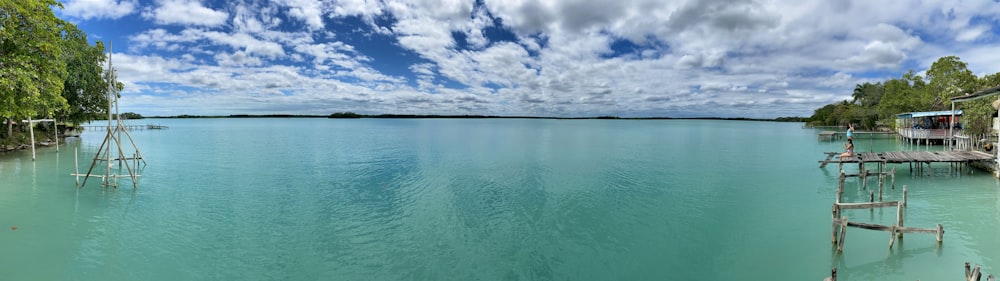 blue sky and white clouds over the sea