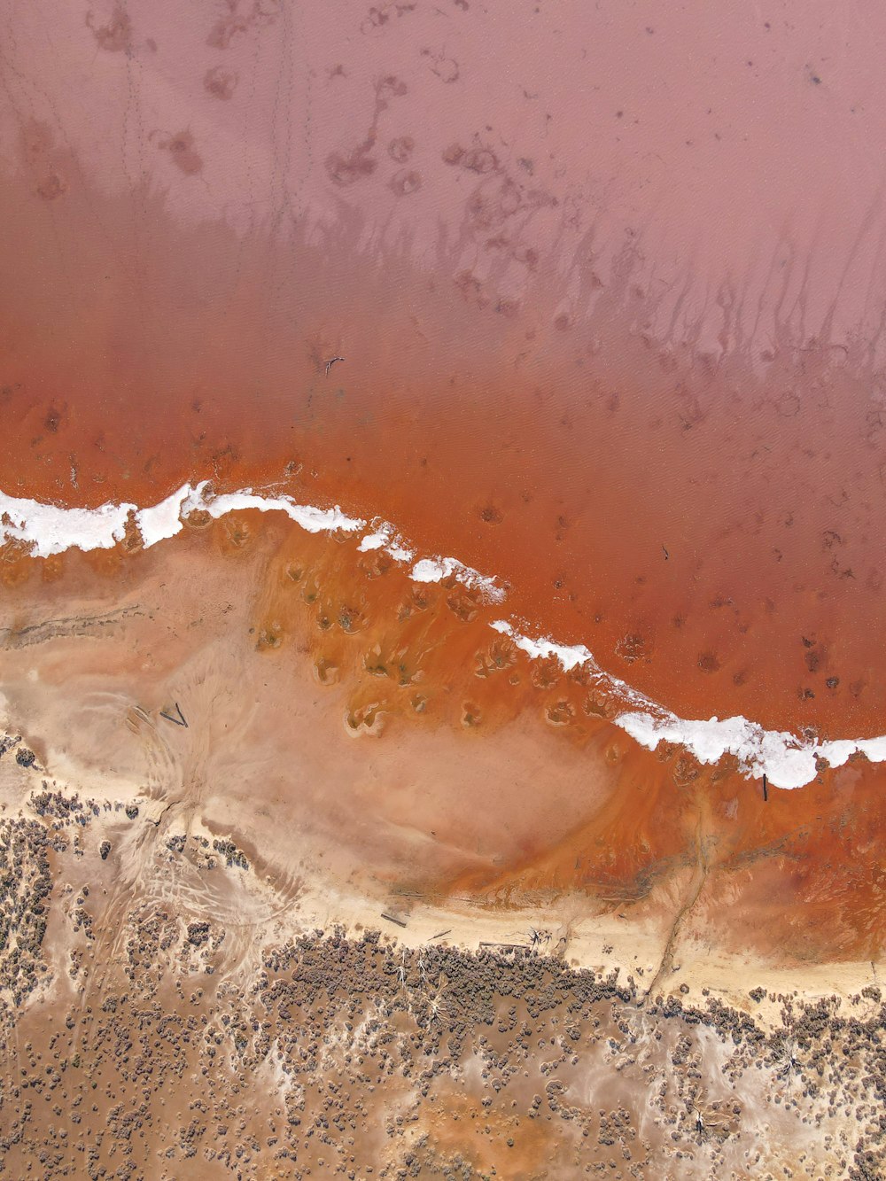 aerial view of ocean waves