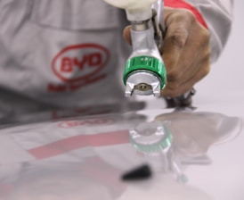 person holding green and white plastic bottle